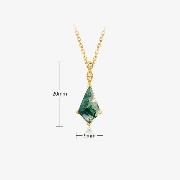 Conjunto de joyería de moosachat y circonio blanco – Lana