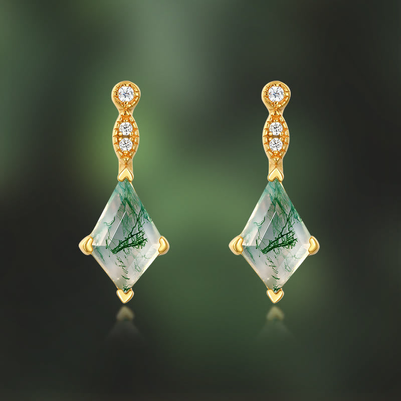 Conjunto de joyería de moosachat y circonio blanco – Lana