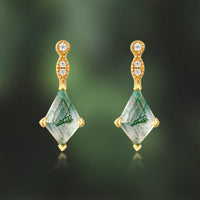 Conjunto de joyería de moosachat y circonio blanco – Lana