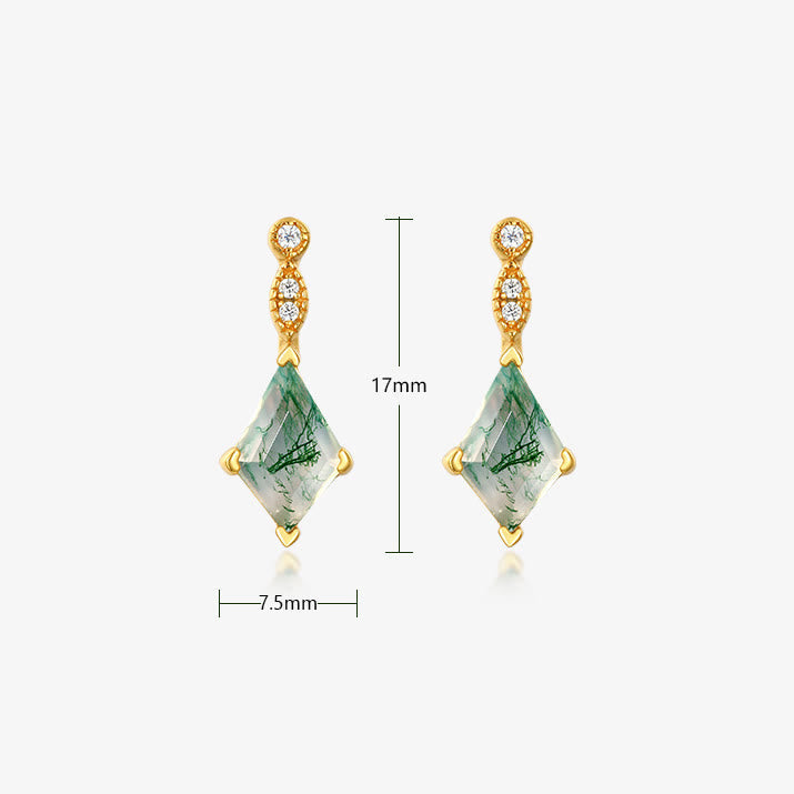 Conjunto de joyería de moosachat y circonio blanco – Lana