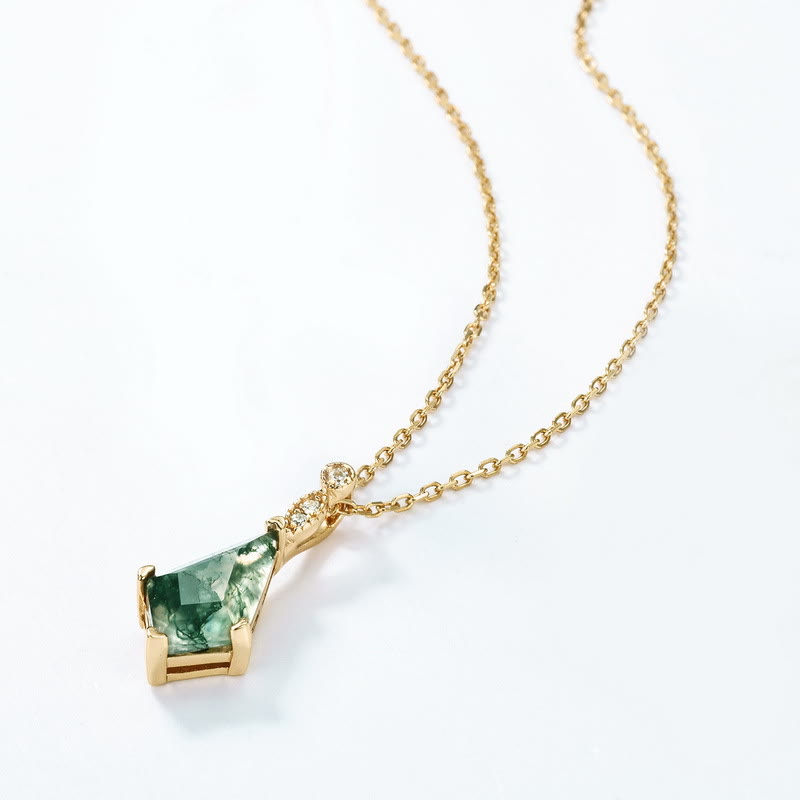 Conjunto de joyería de moosachat y circonio blanco – Lana