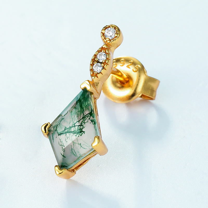 Conjunto de joyería de moosachat y circonio blanco – Lana