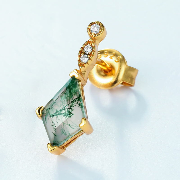 Conjunto de joyería de moosachat y circonio blanco – Lana