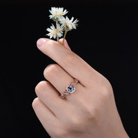 Mondstern-fargeskiftende alexandritt- og ametyst-forlovelsesring – Elara