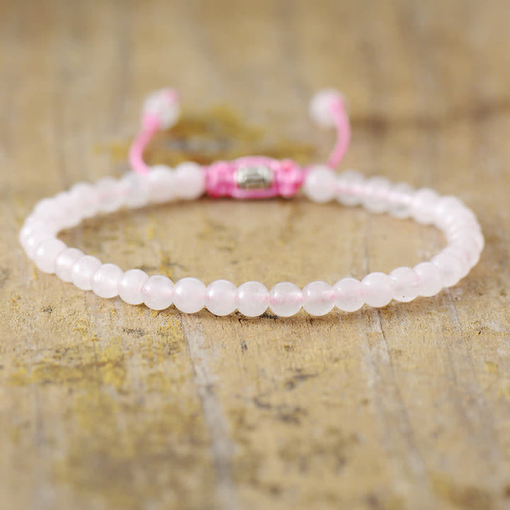 Pulsera trenzada ajustable de cuentas de piedra natural – Aisha