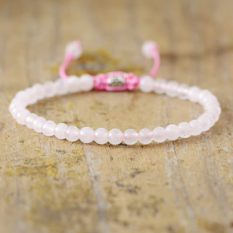 Pulsera trenzada ajustable de cuentas de piedra natural – Aisha