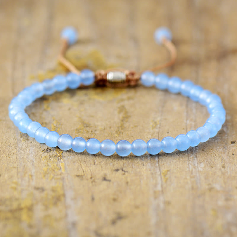 Pulsera trenzada ajustable de cuentas de piedra natural – Aisha