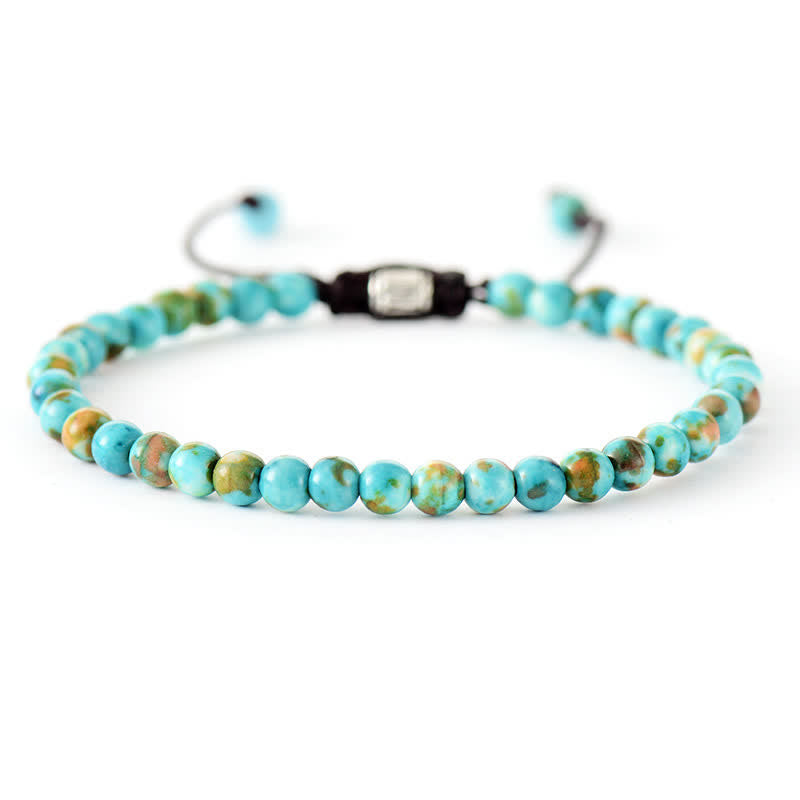 Pulsera trenzada ajustable de cuentas de piedra natural – Aisha