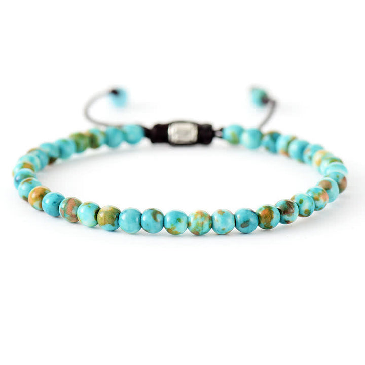 Pulsera trenzada ajustable de cuentas de piedra natural – Aisha