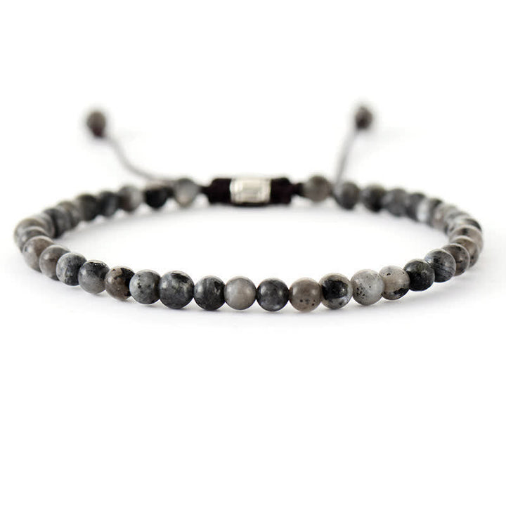 Pulsera trenzada ajustable de cuentas de piedra natural – Aisha