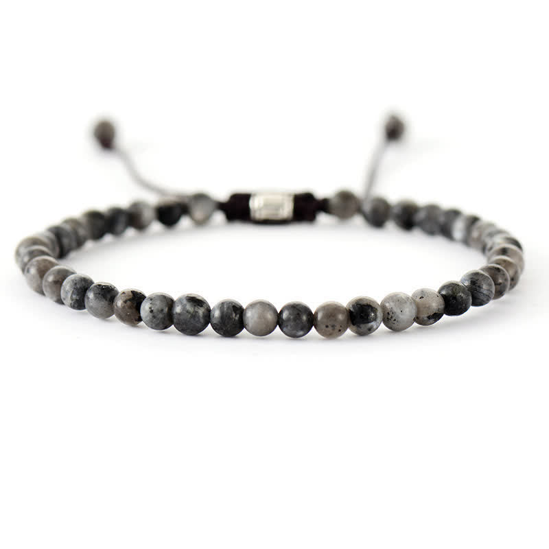 Pulsera trenzada ajustable de cuentas de piedra natural – Aisha