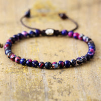 Pulsera trenzada ajustable de cuentas de piedra natural – Aisha