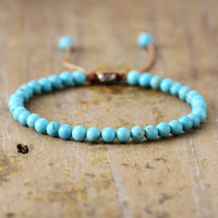 Pulsera trenzada ajustable de cuentas de piedra natural – Aisha