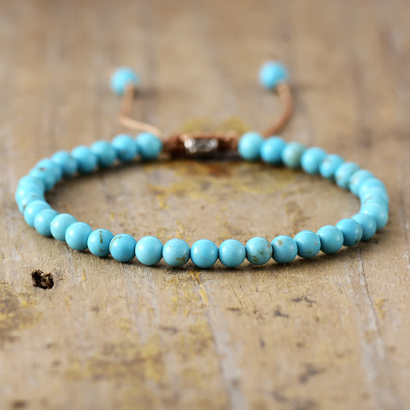 Pulsera trenzada ajustable de cuentas de piedra natural – Aisha