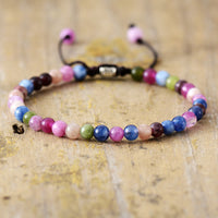 Pulsera trenzada ajustable de cuentas de piedra natural – Aisha