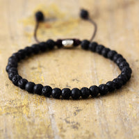 Pulsera trenzada ajustable de cuentas de piedra natural – Aisha