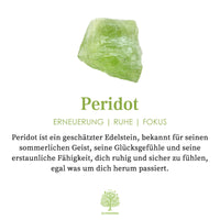 Naturlig peridot med zirkonring – Selene