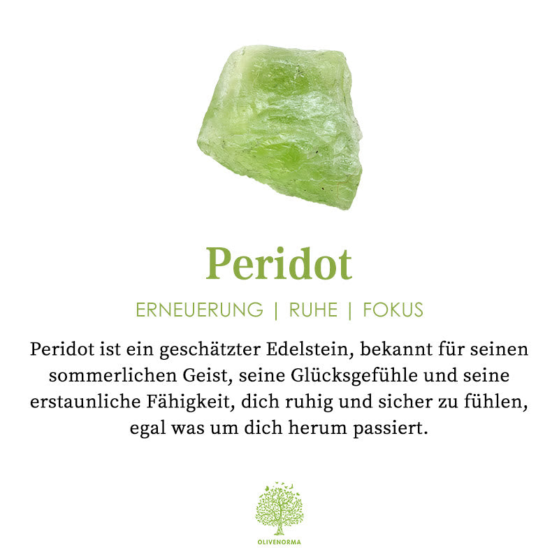 Naturlig peridot med zirkonring – Selene