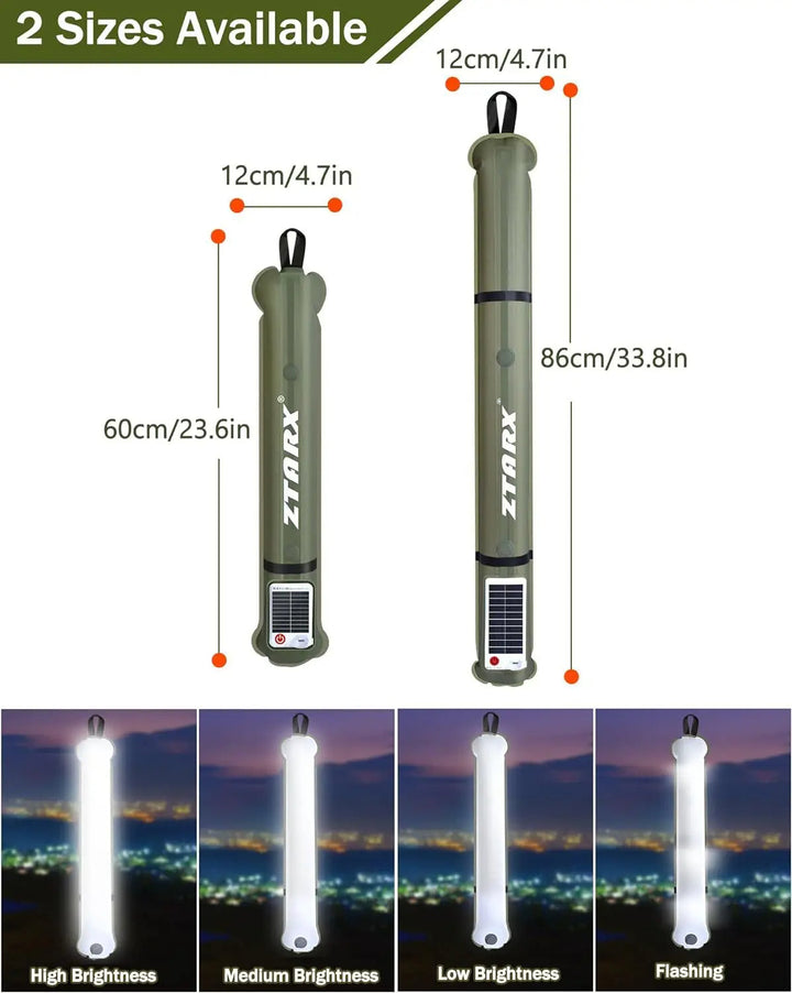 Oppblåsbar solcelle-LED-rørlampe – LumiGlow Pro