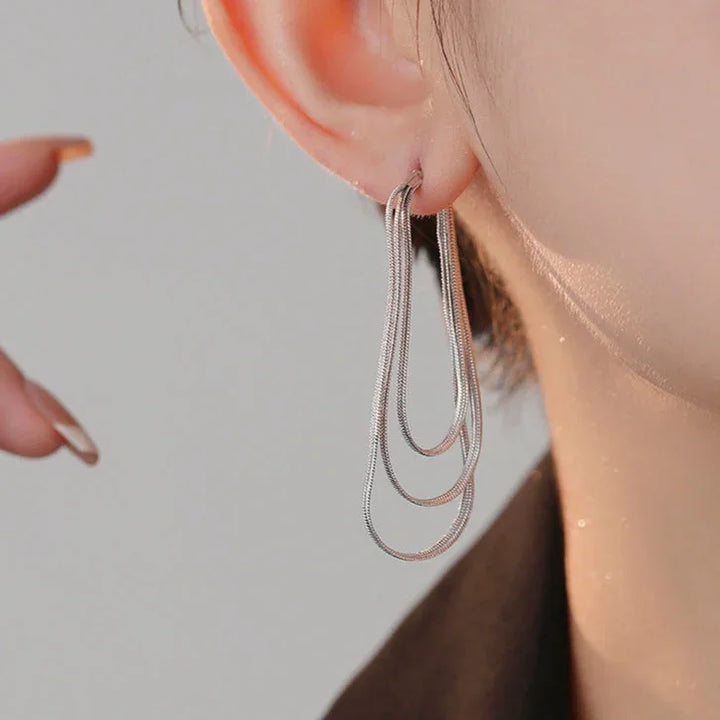 Three-layer Chain Earrings – Aurelia