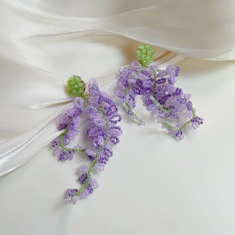 Wisteria kvast-øreringe med skovtema – Aurelia