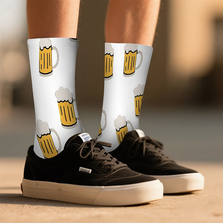 3 pairs of socks with beer mug print – HopfenSocken Oktoberfest 2025