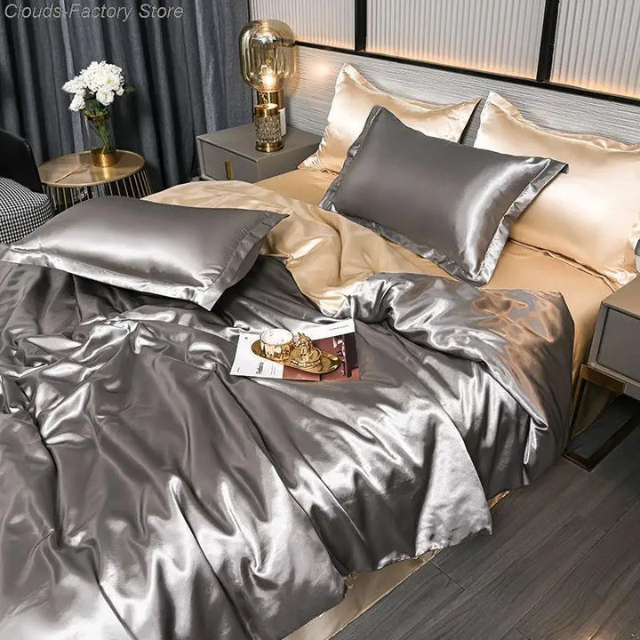 Luxe Uni Satin Duvet Cover - SilkSerenity