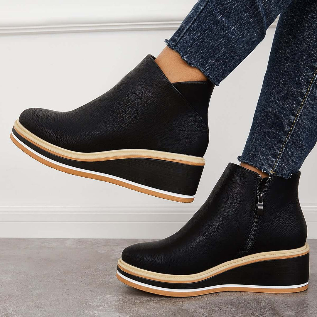Stylish Autumn Wedge Heel Boots – Mila