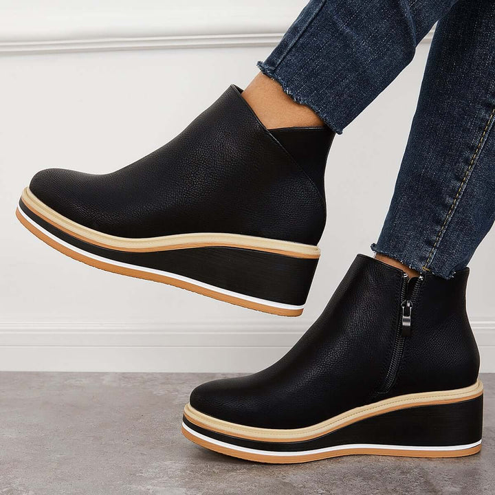 Stylish Autumn Wedge Heel Boots – Mila
