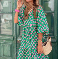 Printed maxi dress with waist band – Aurelia