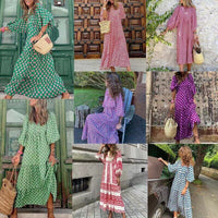 Printed maxi dress with waist band – Aurelia