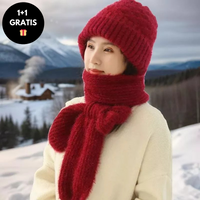 Gorro cálido para mujer con bufanda integrada - Nora