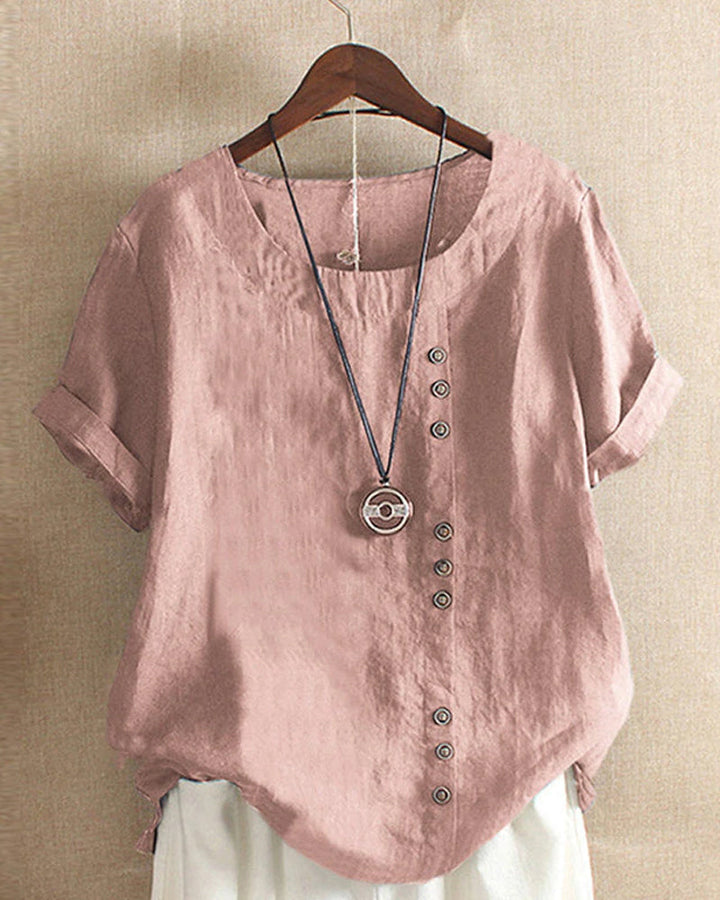 Simple T-shirt with short sleeves and round neck – Samantha