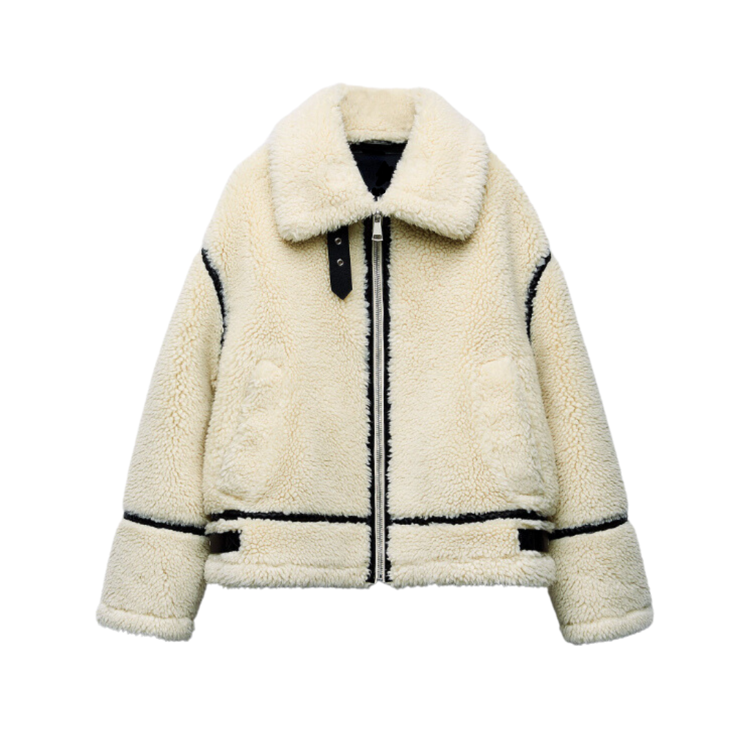 Teddy Pilot Jacket – Dilara | Trendy, Warm, Oversized & Stylish!