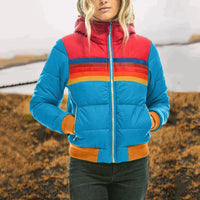 Colorful quilted jacket for women with hood – Ylva