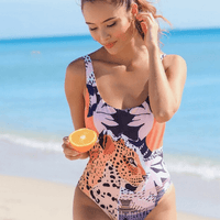 Stylish One-Piece Swimsuit with Animal Print for Women - WildWelle