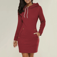 Hooded Sweat Dress with Pockets – Isabella