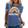 Damen T-Shirt mit Regenbogenprint – Sunny