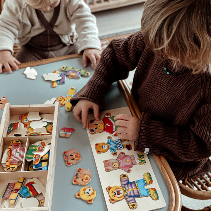 Juego de mesa de cubos de madera - RekenRijk
