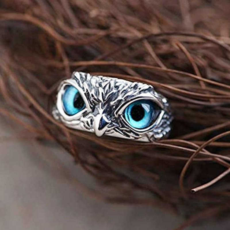 Silver Opal Owl Charm Ring – Ophelia