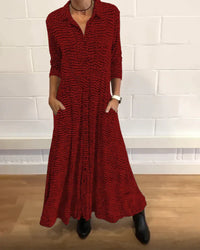 Long Loose Autumn Dress – Maris in Autumn Leaf Colors