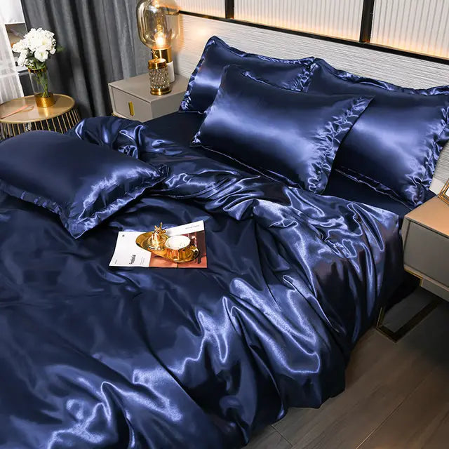 Luxe Uni Satin Duvet Cover - SilkSerenity