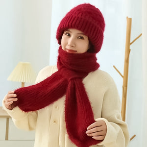 Gorro cálido para mujer con bufanda integrada - Nora