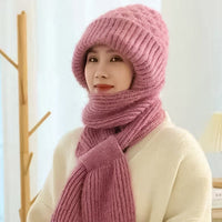 Gorro cálido para mujer con bufanda integrada - Nora