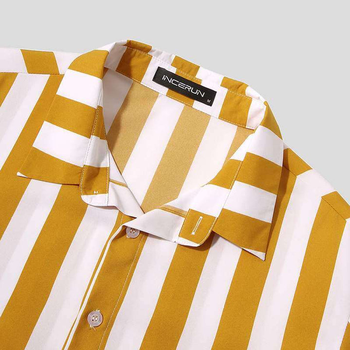 Stylish Men's Summer Set with Stripe Pattern - StripeFresh