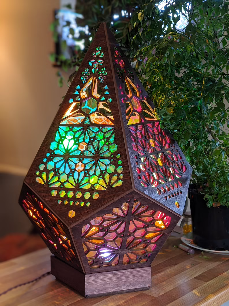 Glass-in-Block Style LED Table Lamp - LumiAura