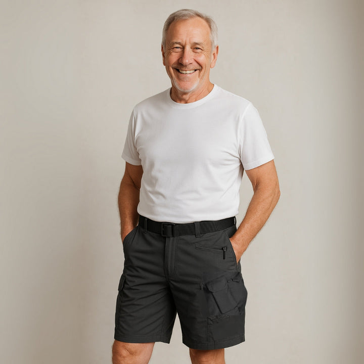 Herre cargo-shorts med 7 lommer og gratis bælte – Taro