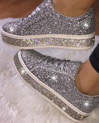 Stylish Platform Glitter Women's Sneakers - Sienna