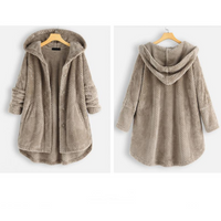 Trendy Cut Fleece Jacket with Hood - FleeceLux