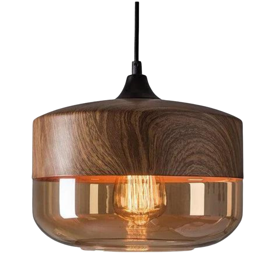 Stilfuld skandinavisk loftslampe i træ - NordLuna